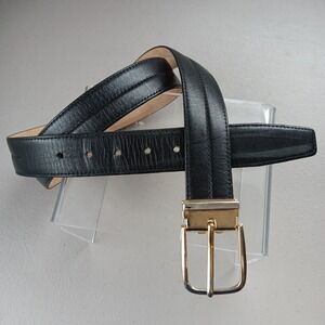 Buxton Leather Belt 38 Lustrosa Bridlehide Black Split Stitch VTG Butter Soft